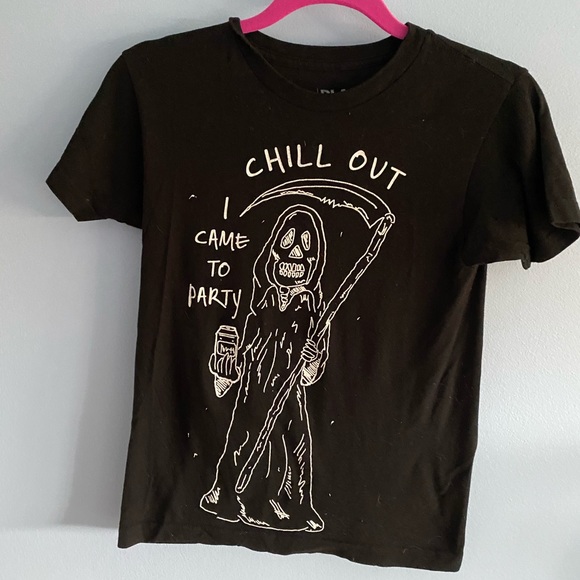100% Cotton Graphic T-Shirt Grim Reaper Party - Picture 1 of 2